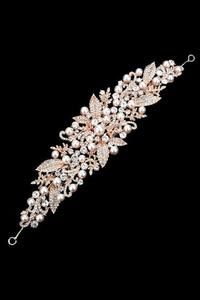 Wedding Bridal Pearl‎ Stone Embellished Leaf Cluster Hair Comb